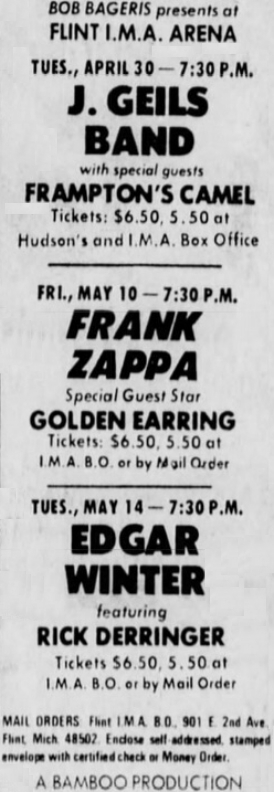 10/05/1974I.M.A. Auditorium, Flint, MI